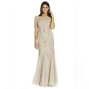 Adrianna Papell Women's Beaded Gown with Godets
